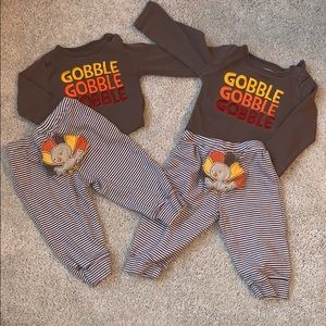 Carters twin long sleeve onesies & pants